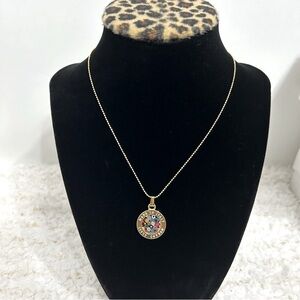 MurrinaMurano Venezia Multi color flowers Pendant Necklace  Authentic Murano Gla